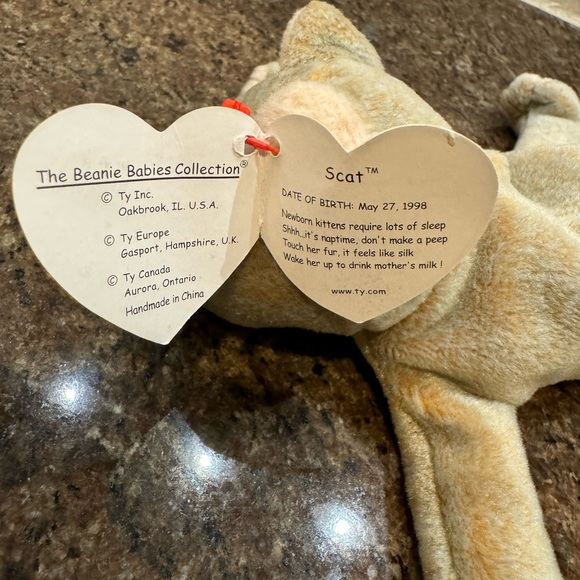 Ty Beanie Baby Scat The Cat DOB May 27, 1998 - Picture 4 of 4